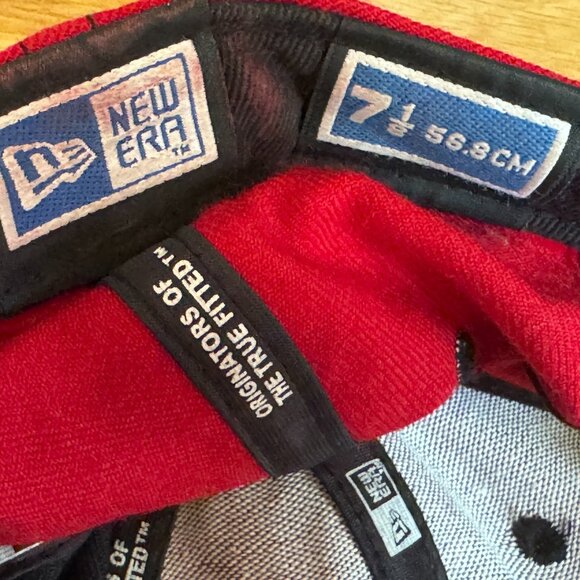NEW ERA MLB Philly Phillies 100% Wool Baseball Hat, Logo Patch, Red/Black, 7 1/8 - Picture 14 of 16